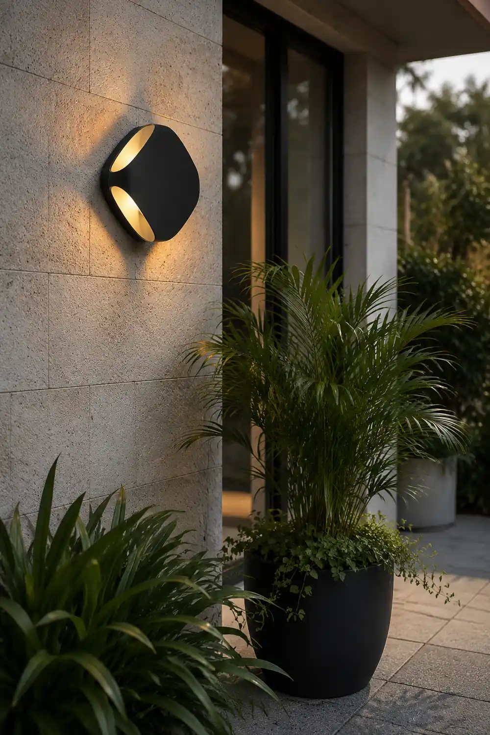 Square LED Waterproof Black Modern Outdoor Wall Lights Fence Post Lights - Lumpaz