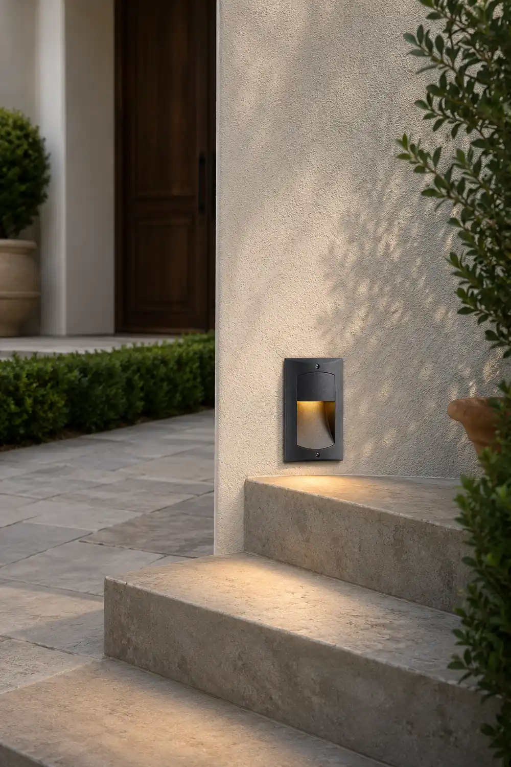 Rectangle Waterproof LED Black Modern Outdoor Step Lights Recessed Stair Sconces - Lumpaz