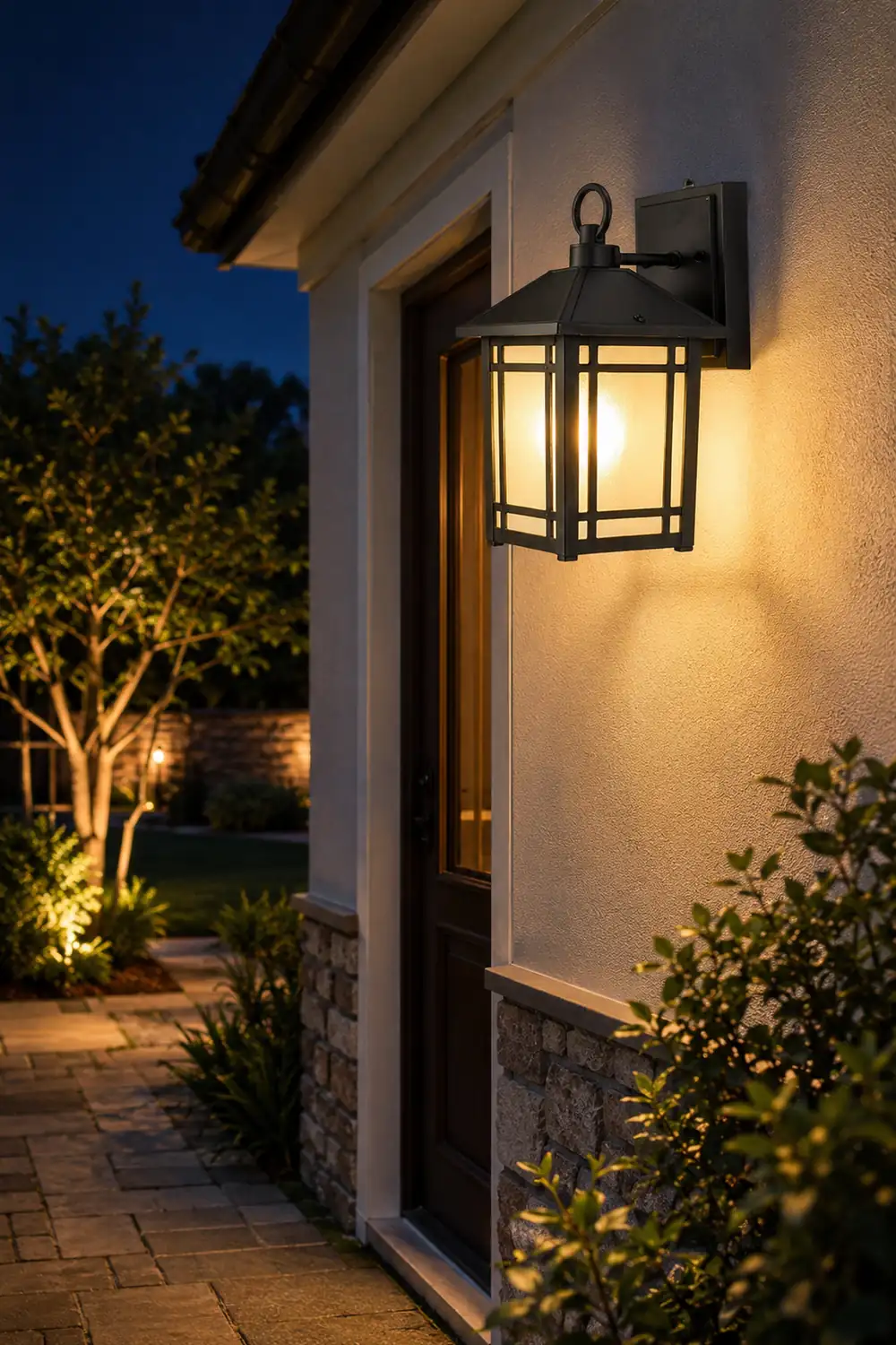 LED Outdoor Induction Exterior Wall Light Waterproof Wall Light with Light Sensing - Lumpaz