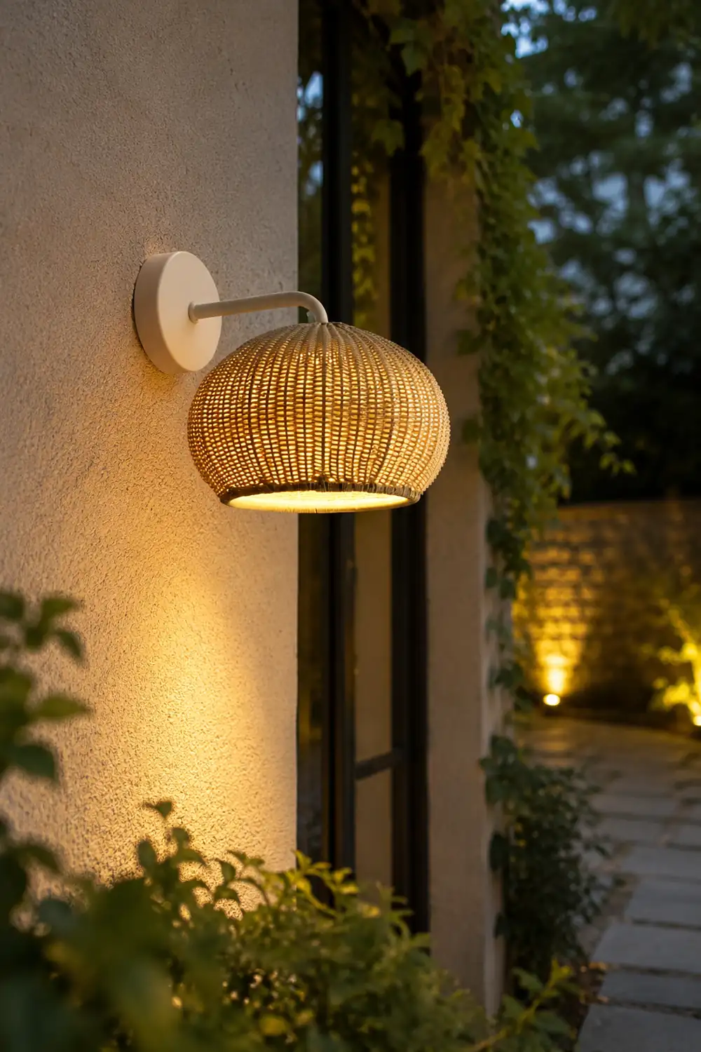 Lantern Shaped Waterproof Rattan Modern Outdoor Wall Lamp Chandelier - Lumpaz