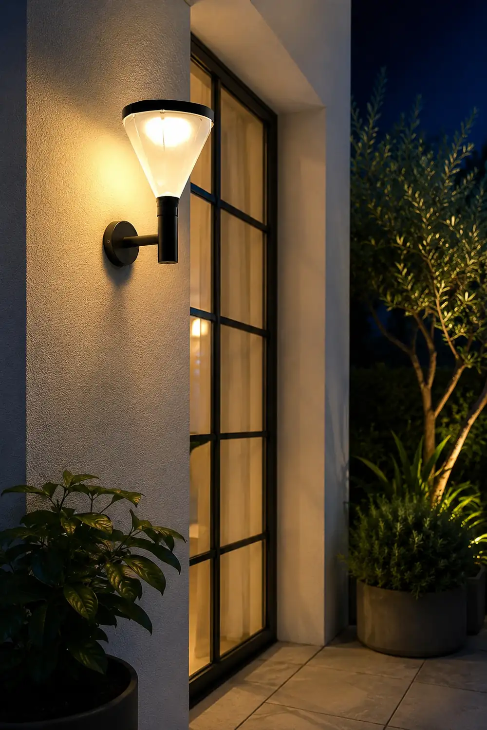 Geometric Waterproof LED Modern Outdoor Plug in Wall Lamp Wall Sconce Lighting - Lumpaz