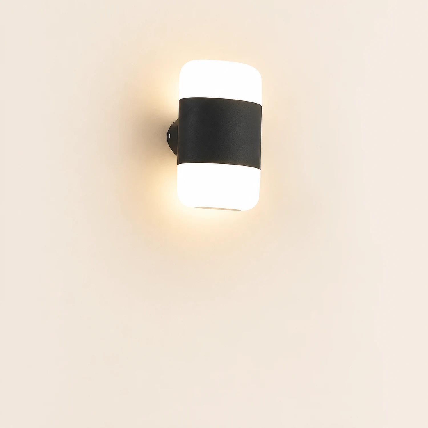 Round Up and Down Light LED Waterproof Black Modern Outdoor Wall Lamp - Lumpaz
