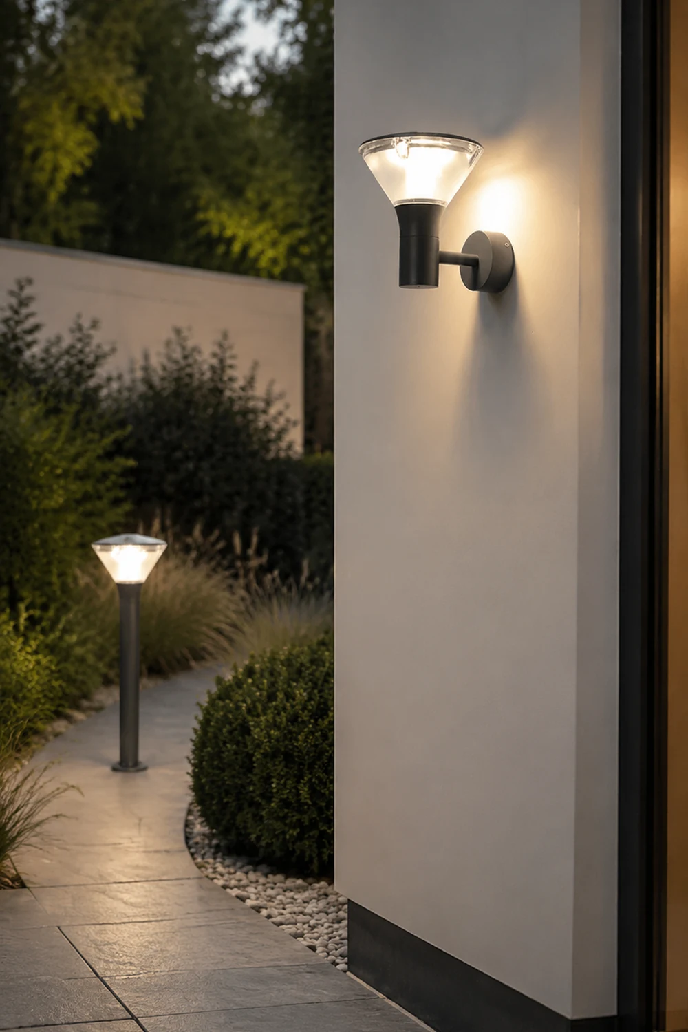 Round LED Waterproof Nordic Sconces Wall Lamp Outdoor Lights Path Lights - Lumpaz