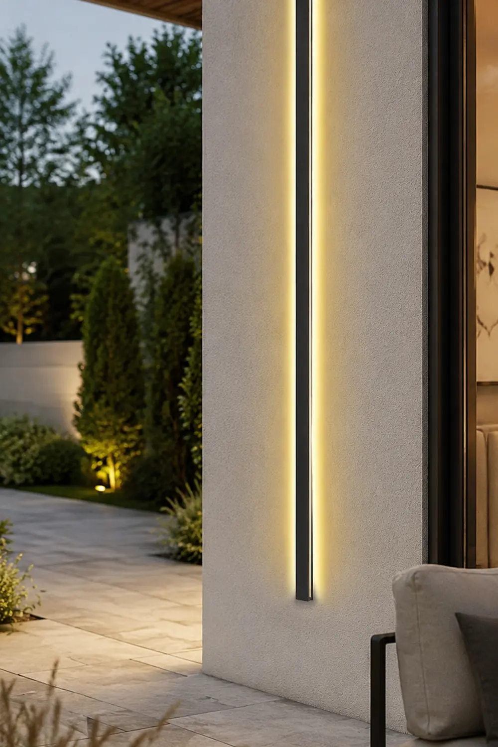 Long Strip LED Waterproof Black Minimalist Outdoor Wall Lights Exterior Lights - Lumpaz