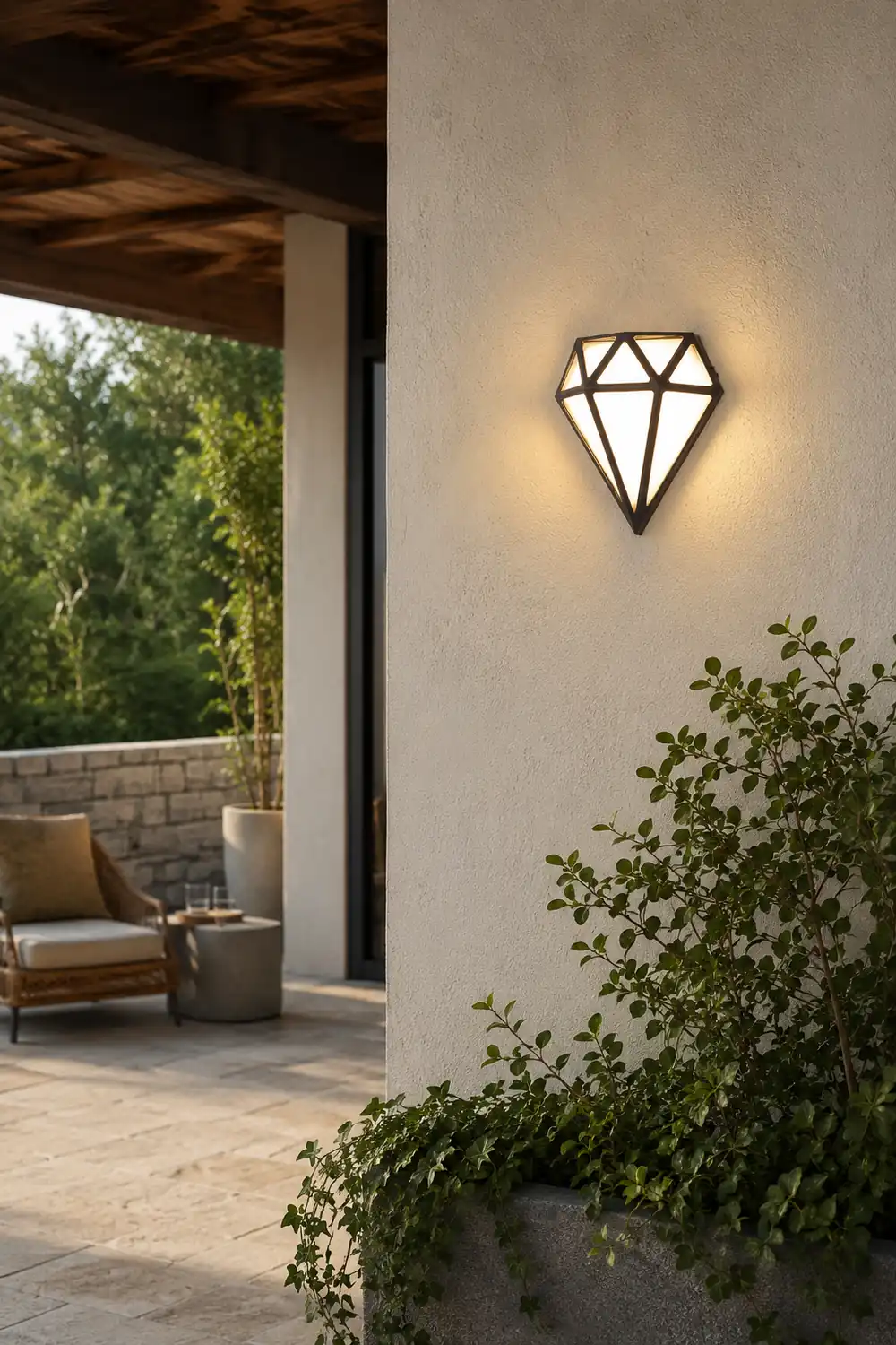 Rhombus Diamonds LED Waterproof Modern Porch Lights Outdoor Wall Lights - Lumpaz
