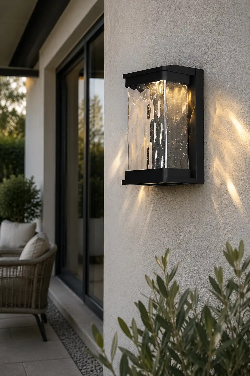 Waterproof Creative Glass LED Black Modern Outdoor Wall Sconce Lighting - Lumpaz