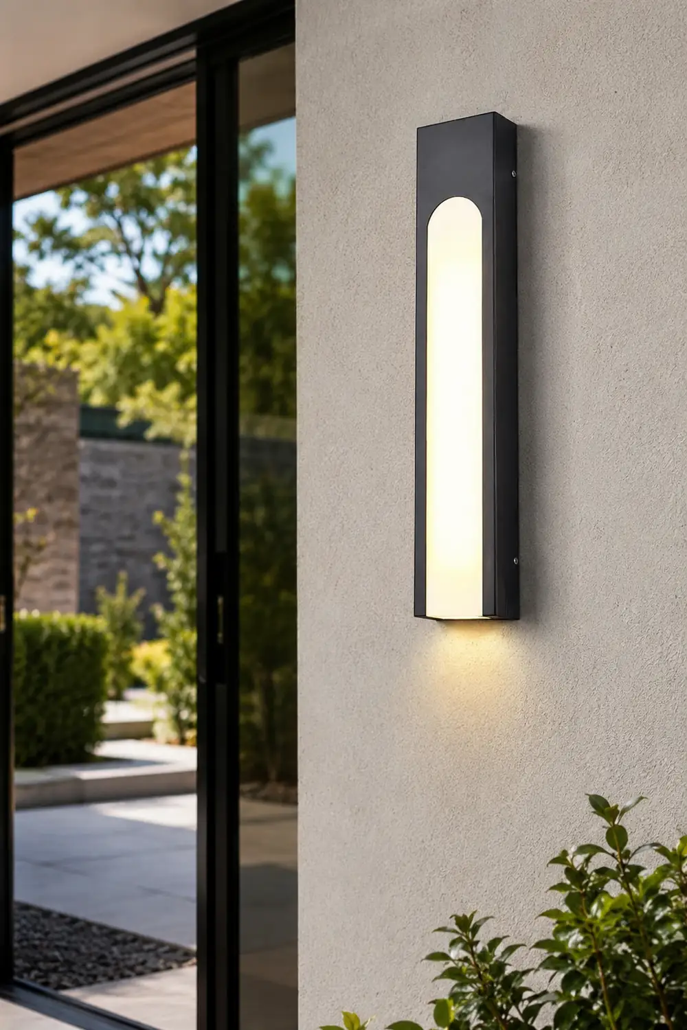 Arched Trapezoid Waterproof Black LED Modern Outdoor Wall Lights Wall Lamp - Lumpaz