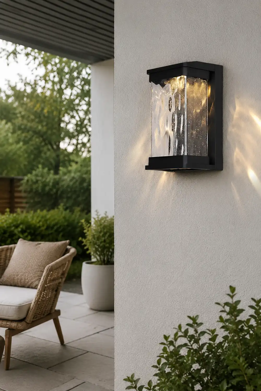 Waterproof Creative Glass LED Black Modern Outdoor Wall Sconce Lighting - Lumpaz