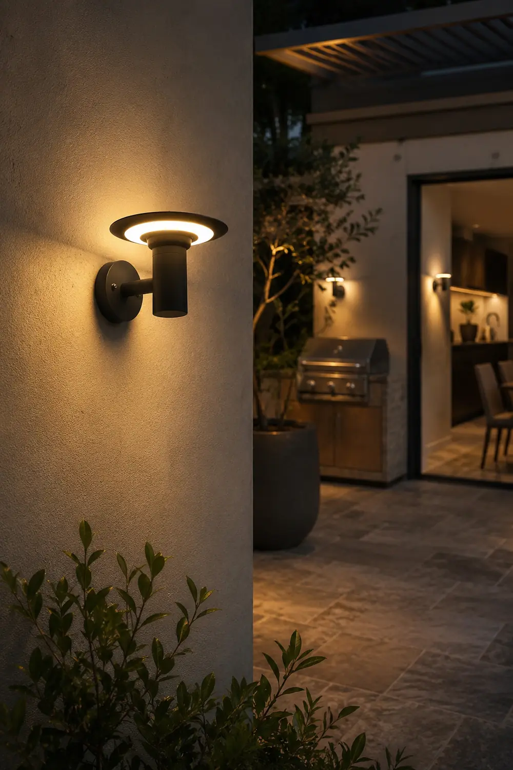 Round UFO-shaped LED Waterproof Solar Modern Outdoor Sconces Wall Lamp - Lumpaz