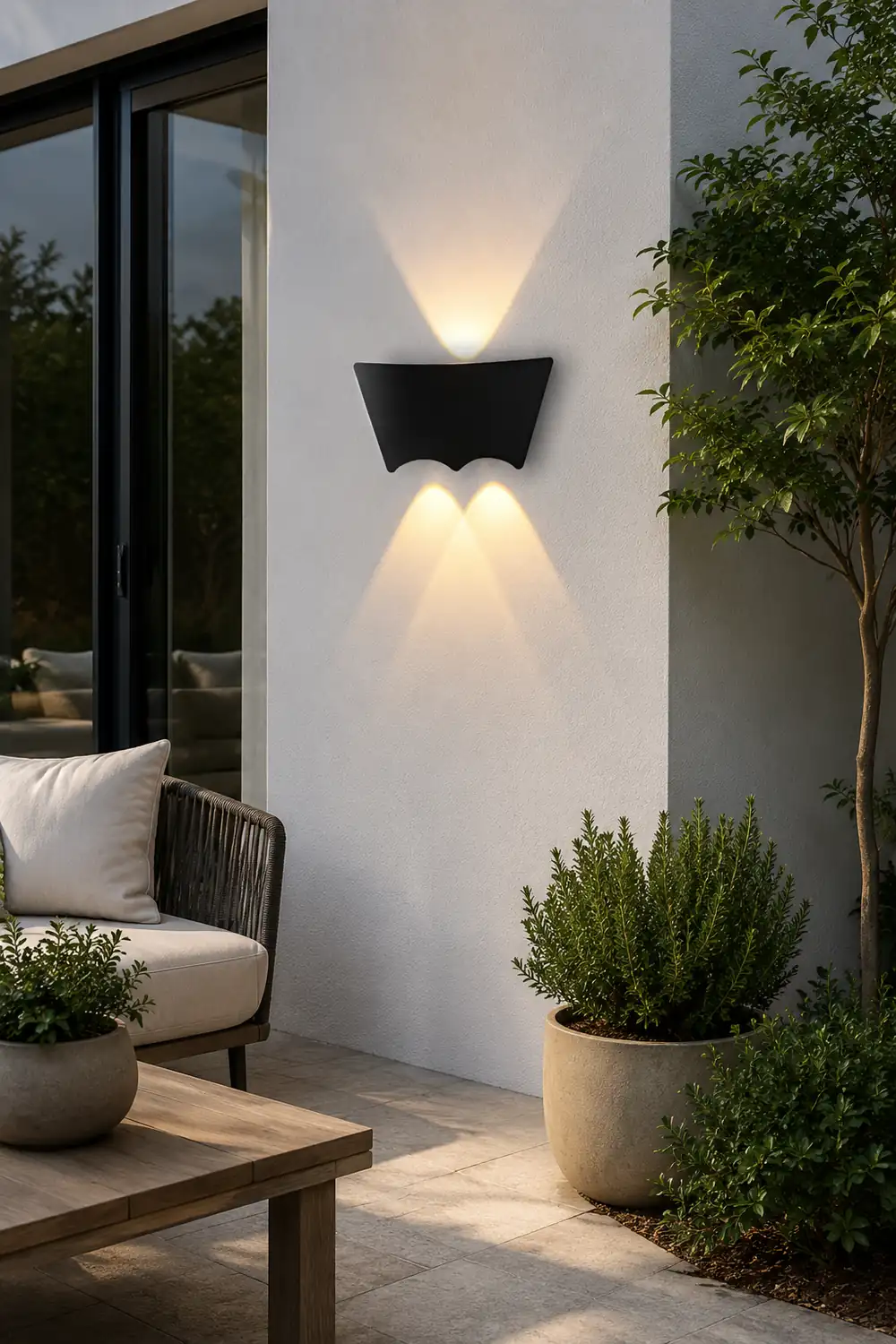 LED Up and Down Lights Waterproof Black Modern Sconce Wall Washer Light - Lumpaz