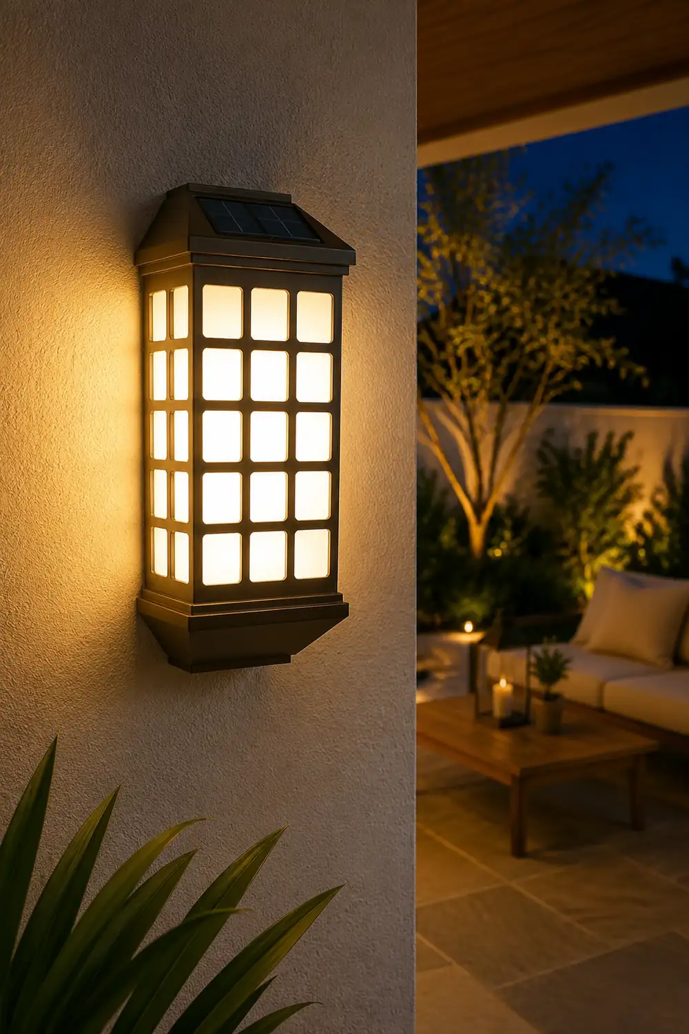 Solar LED Light-controlled Motion Sensor Modern Outdoor Wall Lamp - Lumpaz