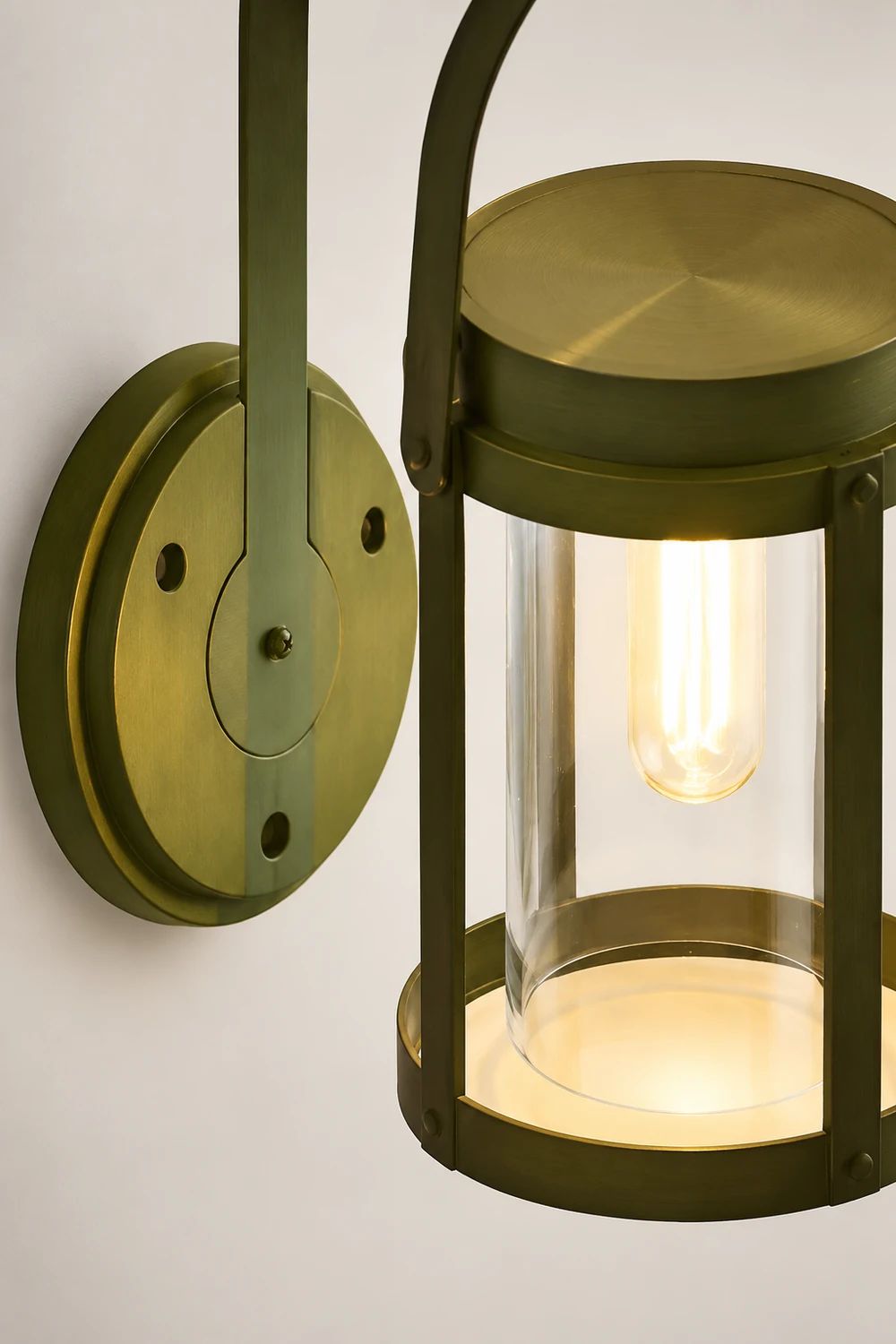 Portable Lantern Shaped LED Waterproof Modern Solar Plug in Wall Sconce Lighting - Lumpaz