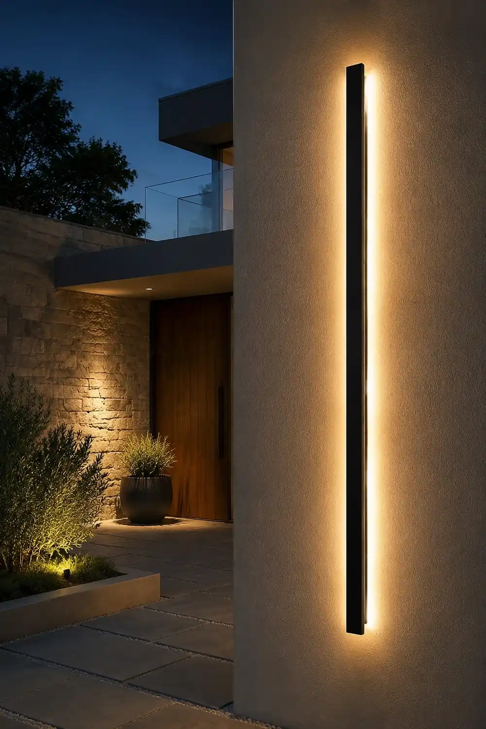 Black Long Strip LED RGB Outdoor Waterproof Wall Light - Lumpaz