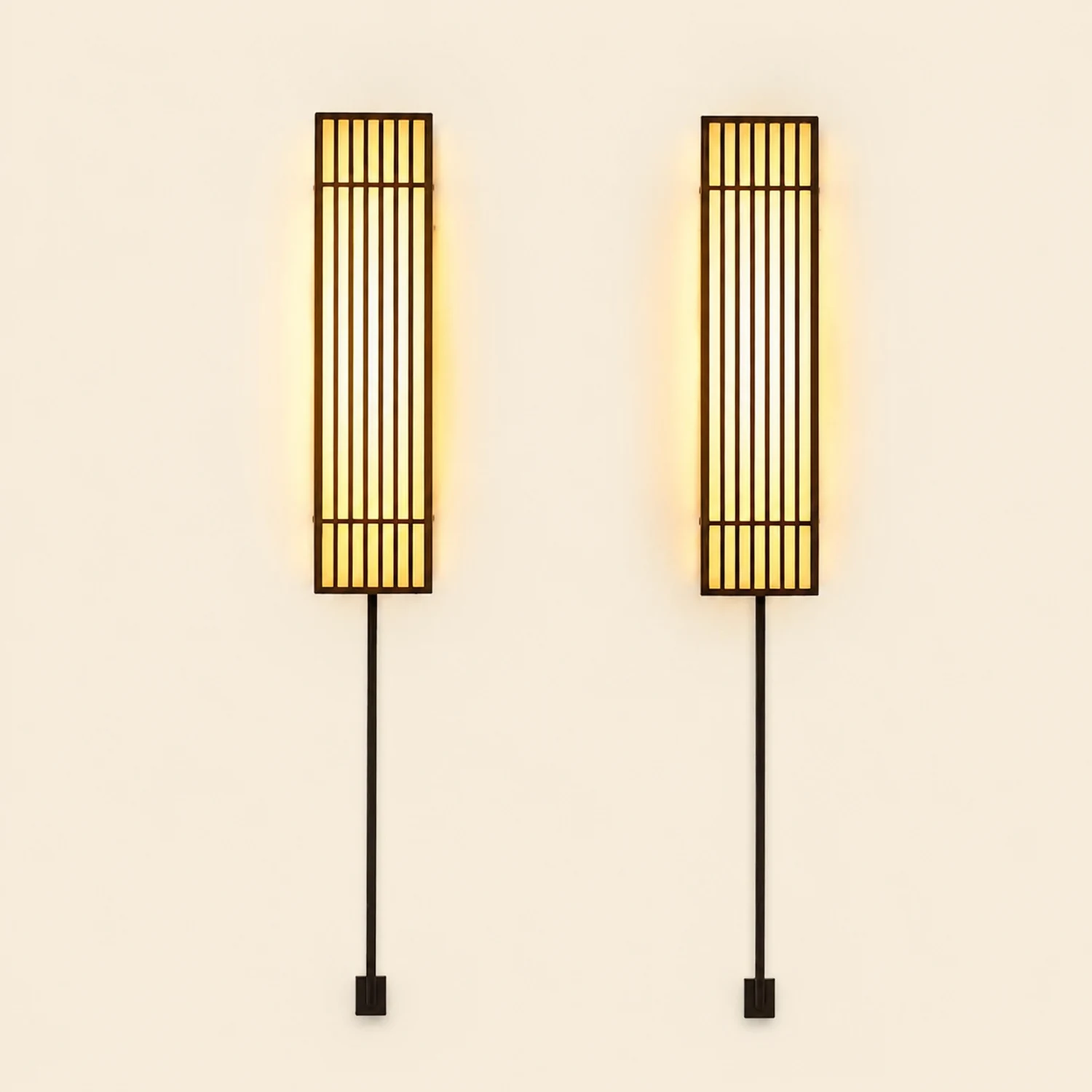 Retro Vertical Stripe Grid LED Waterproof Brown Outdoor Wall Lamp - Lumpaz