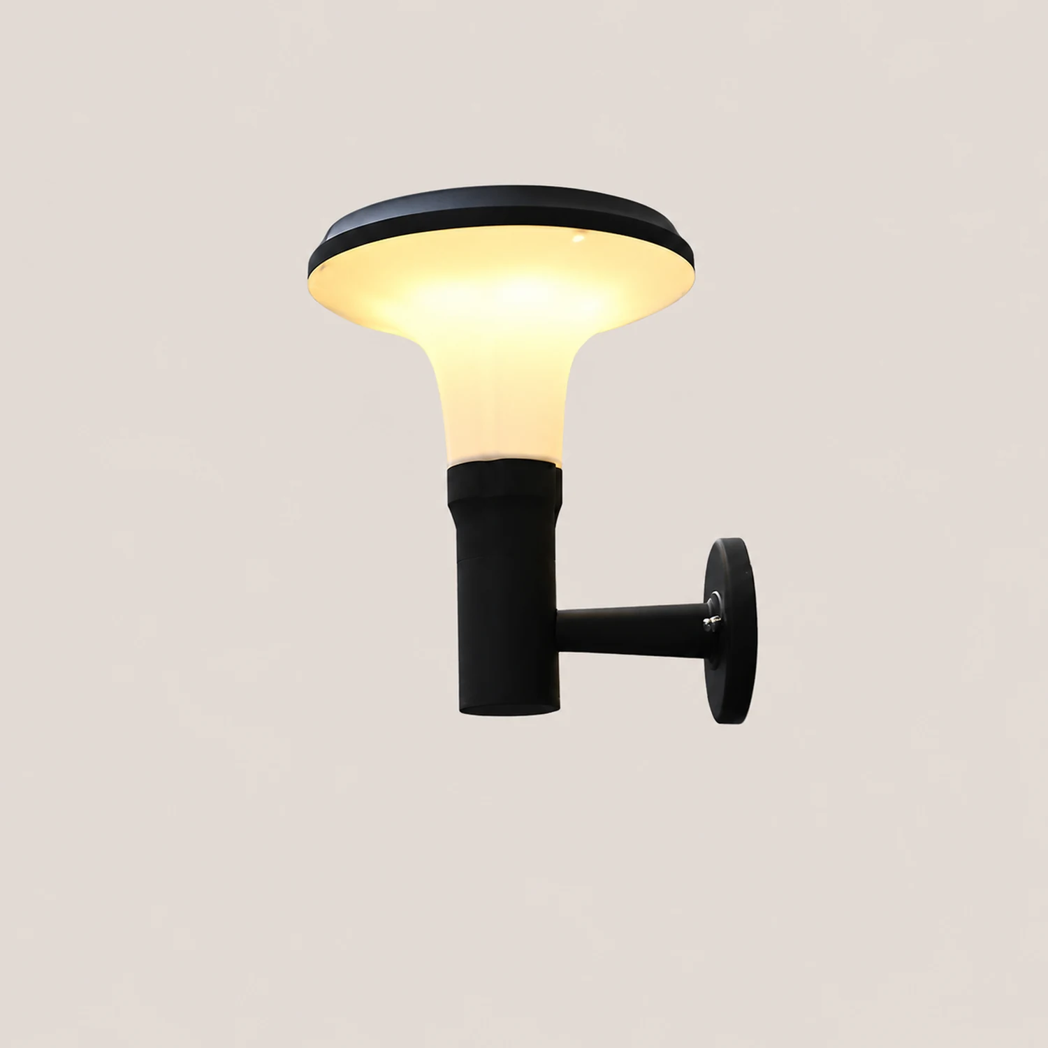 Round Flower LED Waterproof Black Modern Solar Wall Lamp Wall Sconces Lighting - Lumpaz