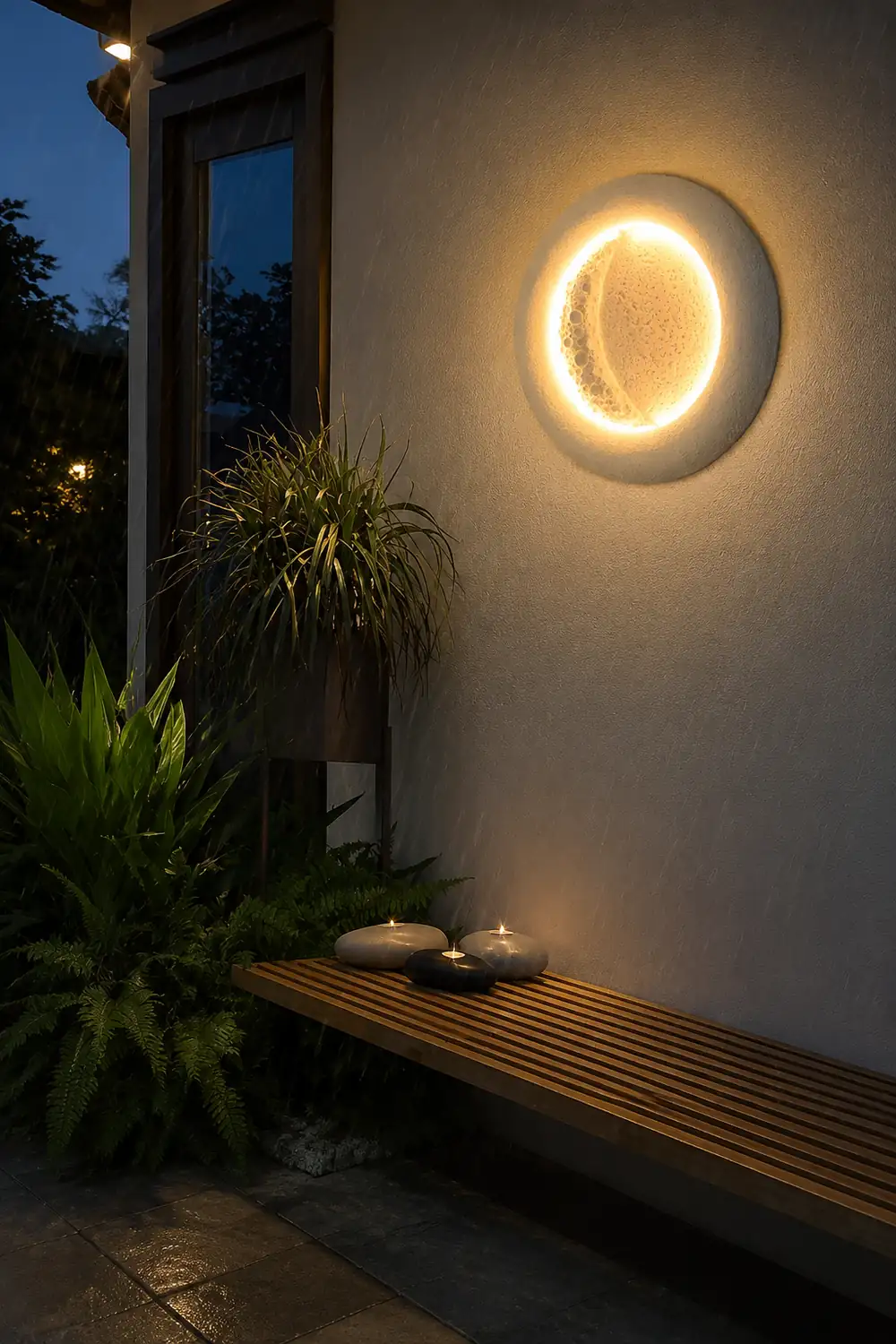 Creative Moon Shaped Waterproof LED 10W Modern Wall Lamp Exterior Decor - Lumpaz