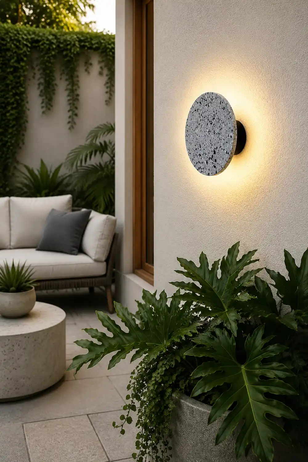 Circular Terrazzo Waterproof Minimalist Outdoor Wall Lights Porch Lights - Lumpaz