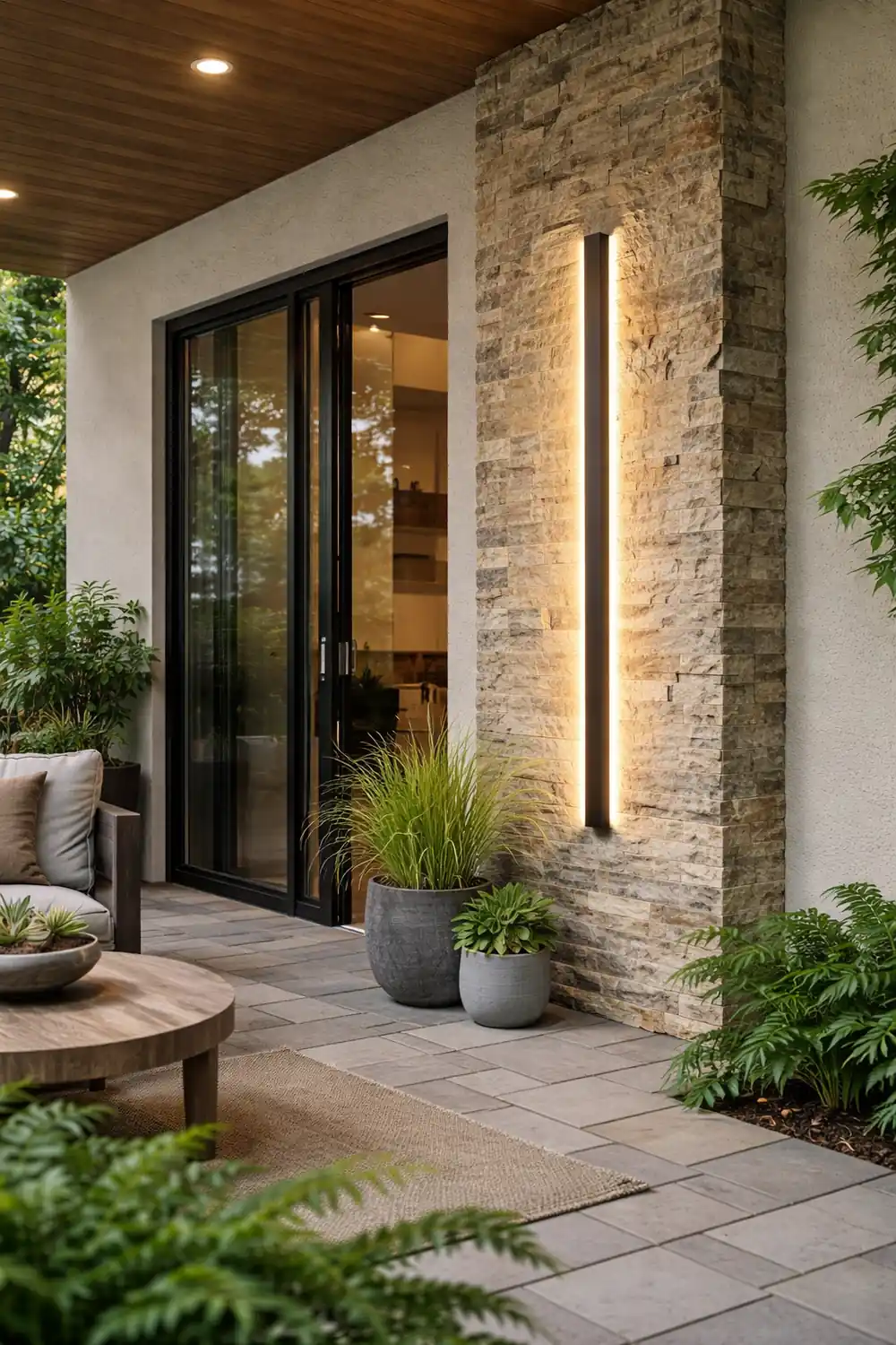 Black Long Strip Metal Waterproof Dimmable Modern Outdoor Wall Lights - Lumpaz