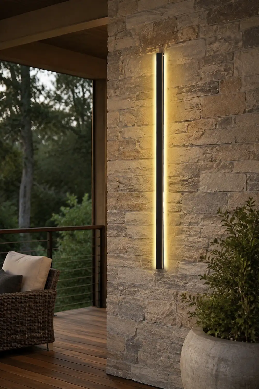 Black Long Strip Metal Waterproof Dimmable Modern Outdoor Wall Lights - Lumpaz