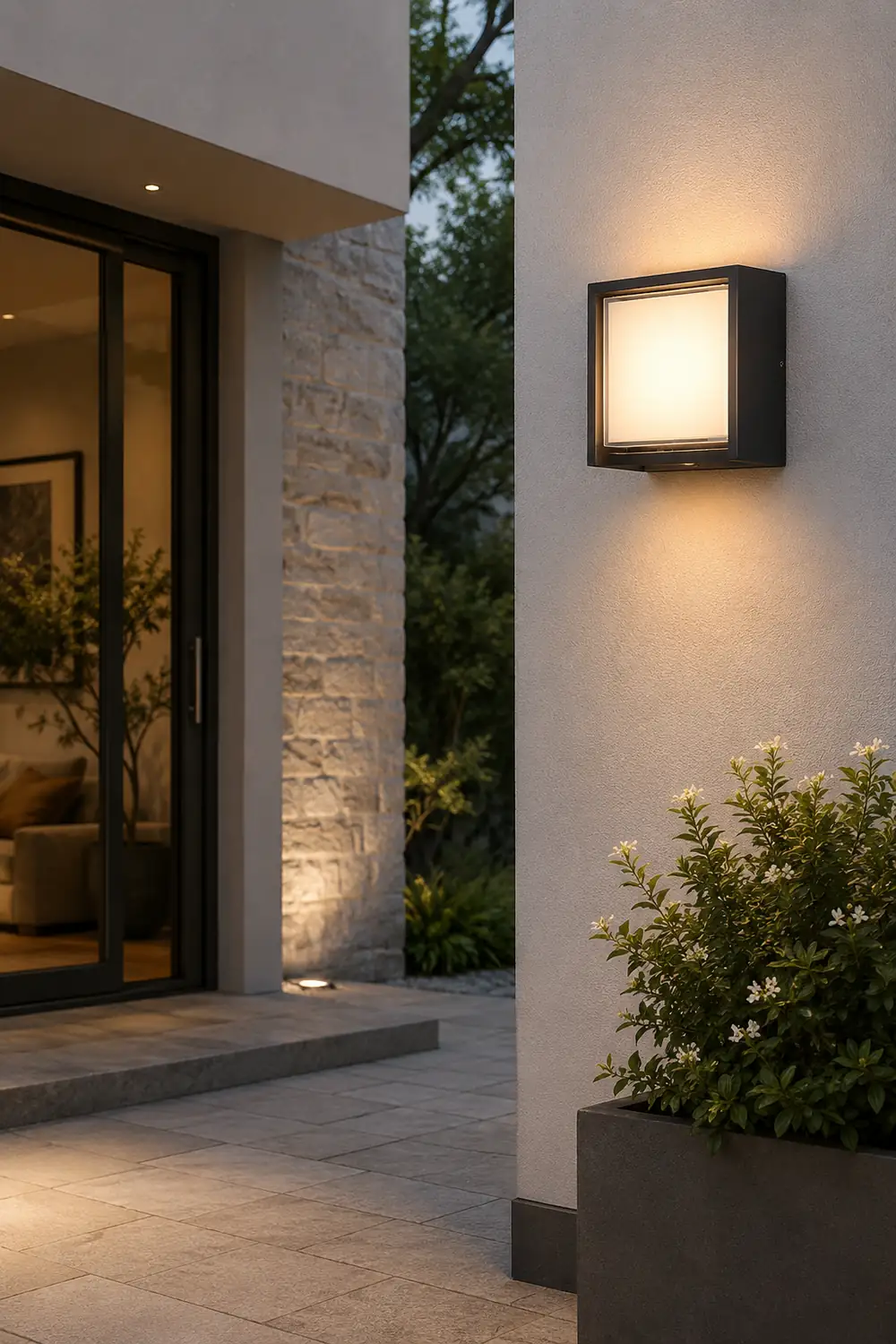 Modern Outdoor Round Square Waterproof Wall Light for Villa Garden Balcony Door Front - Lumpaz