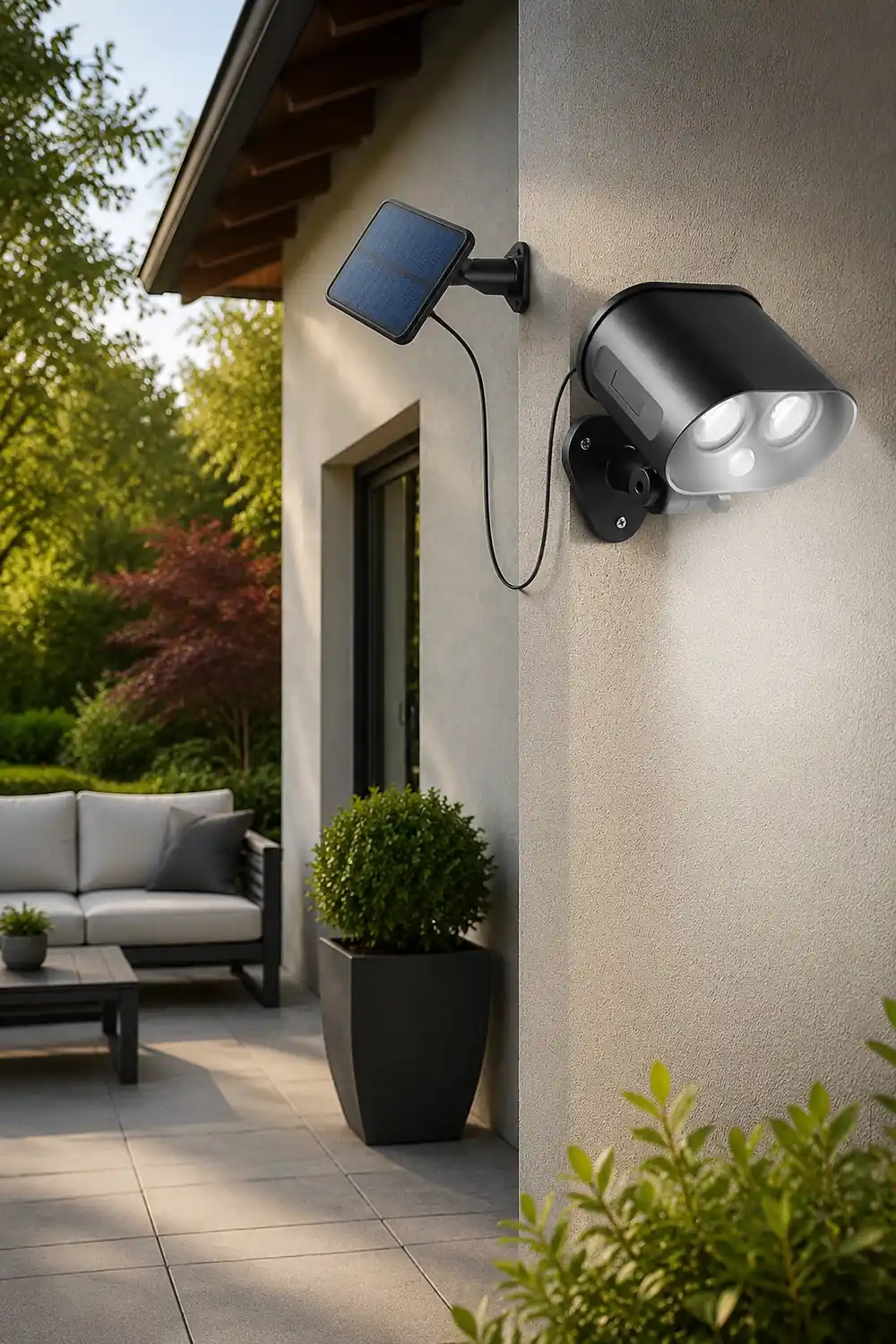 Solar Adjustable LED Outdoor Wall Lamp Wall Sconces Lighting Flood Light - Lumpaz