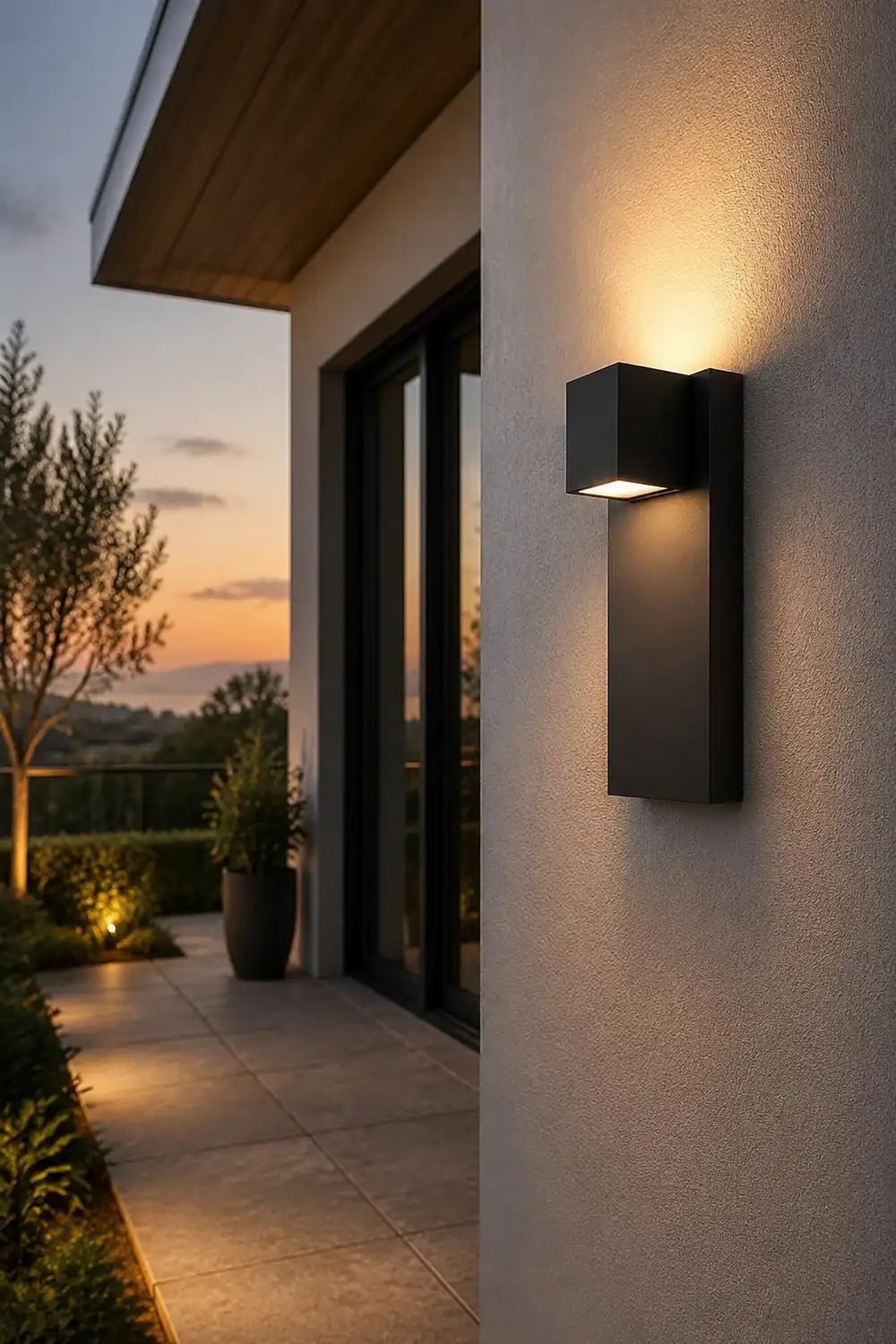 Square Waterproof LED Up and Down Lights Modern Outdoor Wall Lamp Wall Sconce Lighting - Lumpaz