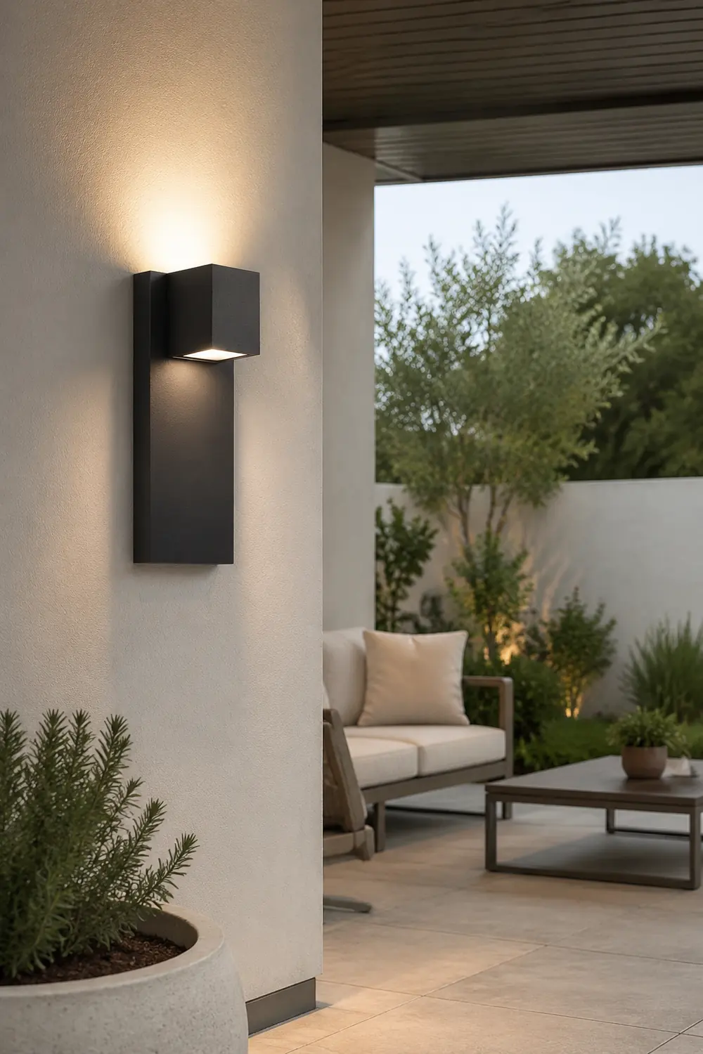 Square Waterproof LED Up and Down Lights Modern Outdoor Wall Lamp Wall Sconce Lighting - Lumpaz