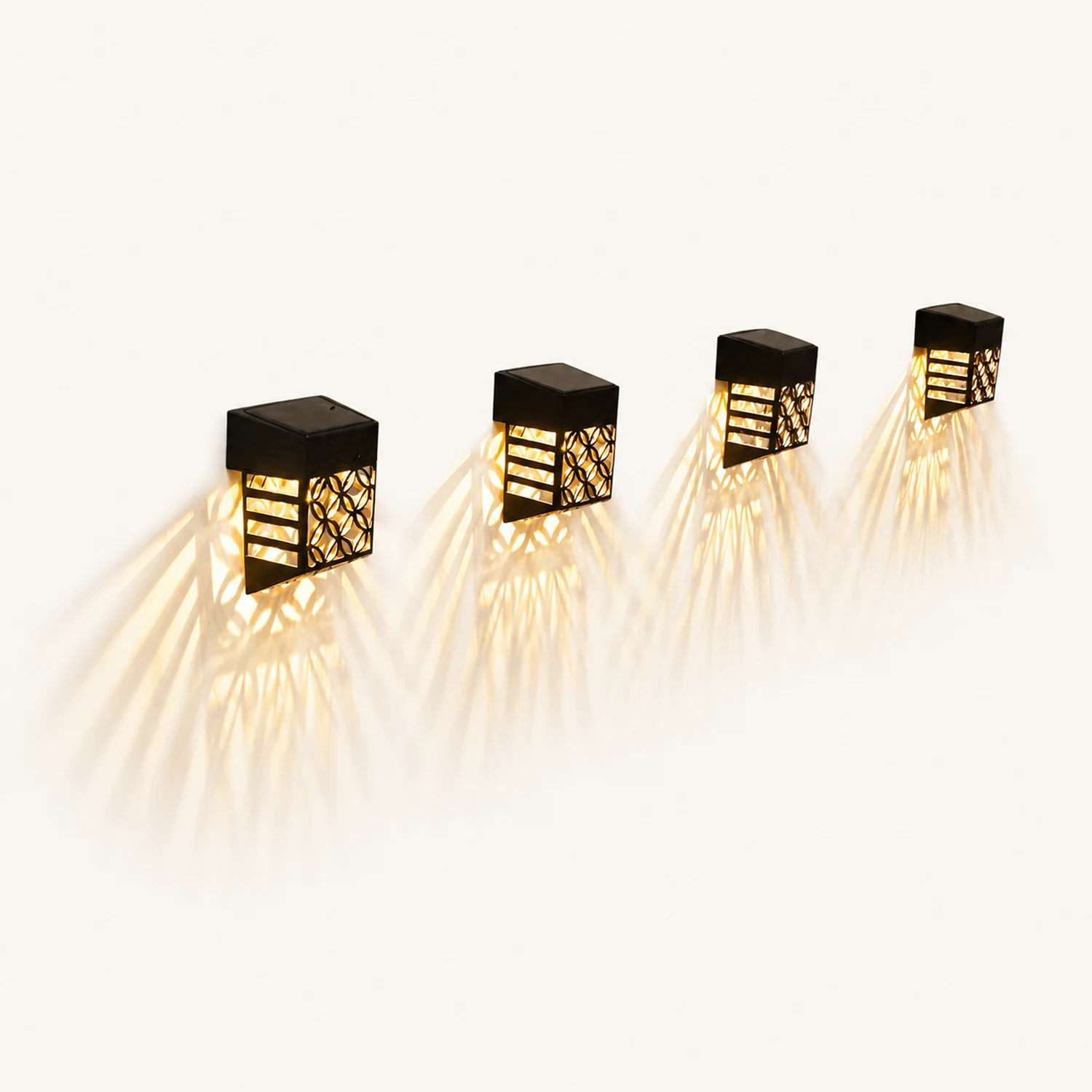 Solar Hollow Outdoor Wall Sconce Lighting Led Fence Wall Lamp Garden Lights - Lumpaz
