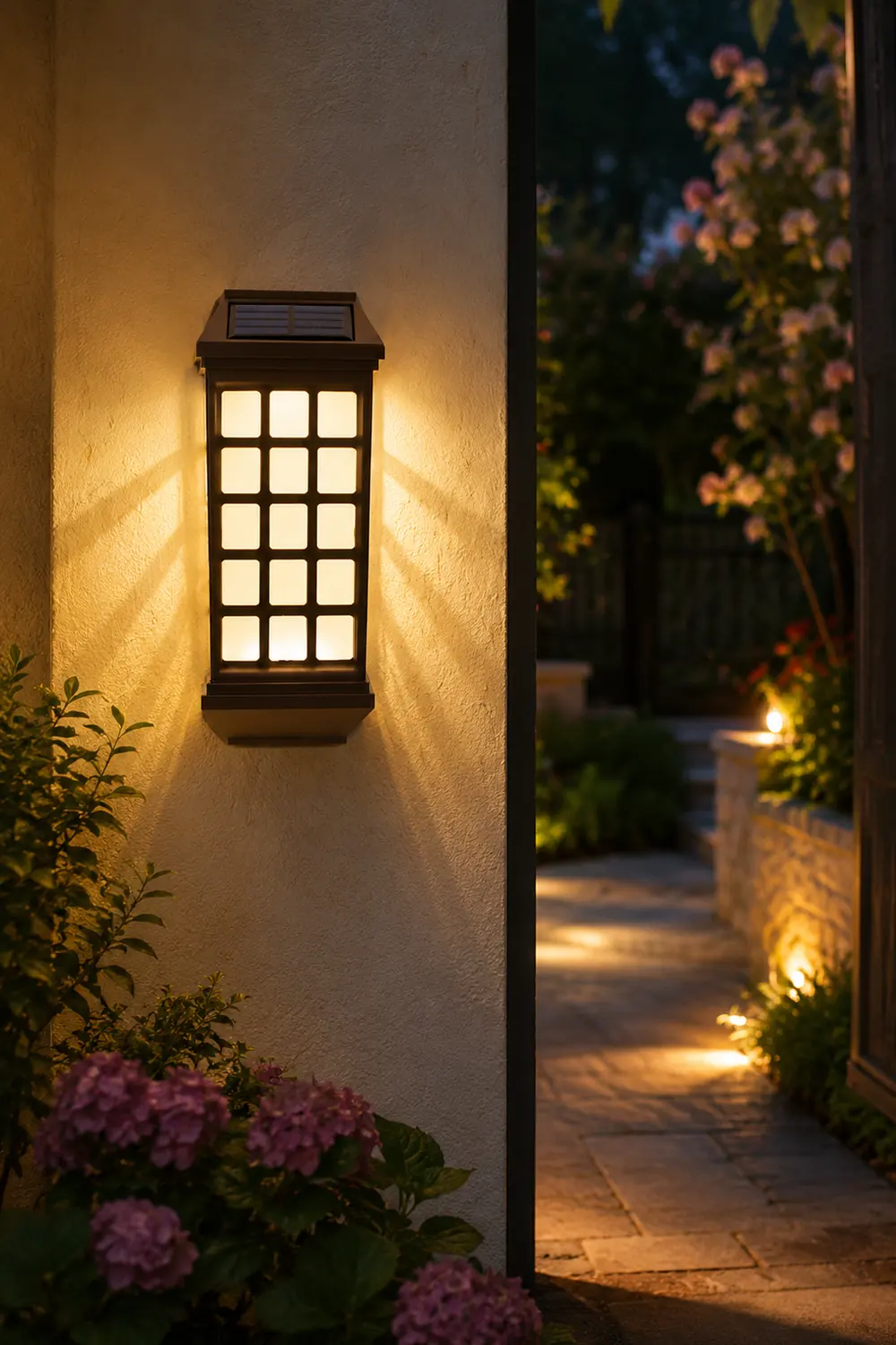 Solar LED Light-controlled Motion Sensor Modern Outdoor Wall Lamp - Lumpaz
