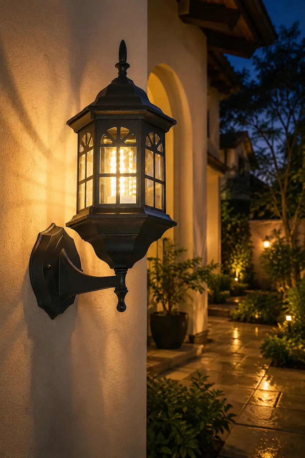 Waterproof LED Glass European-style Outdoor Wall Lamp Plug in Wall Sconce Lighting - Lumpaz