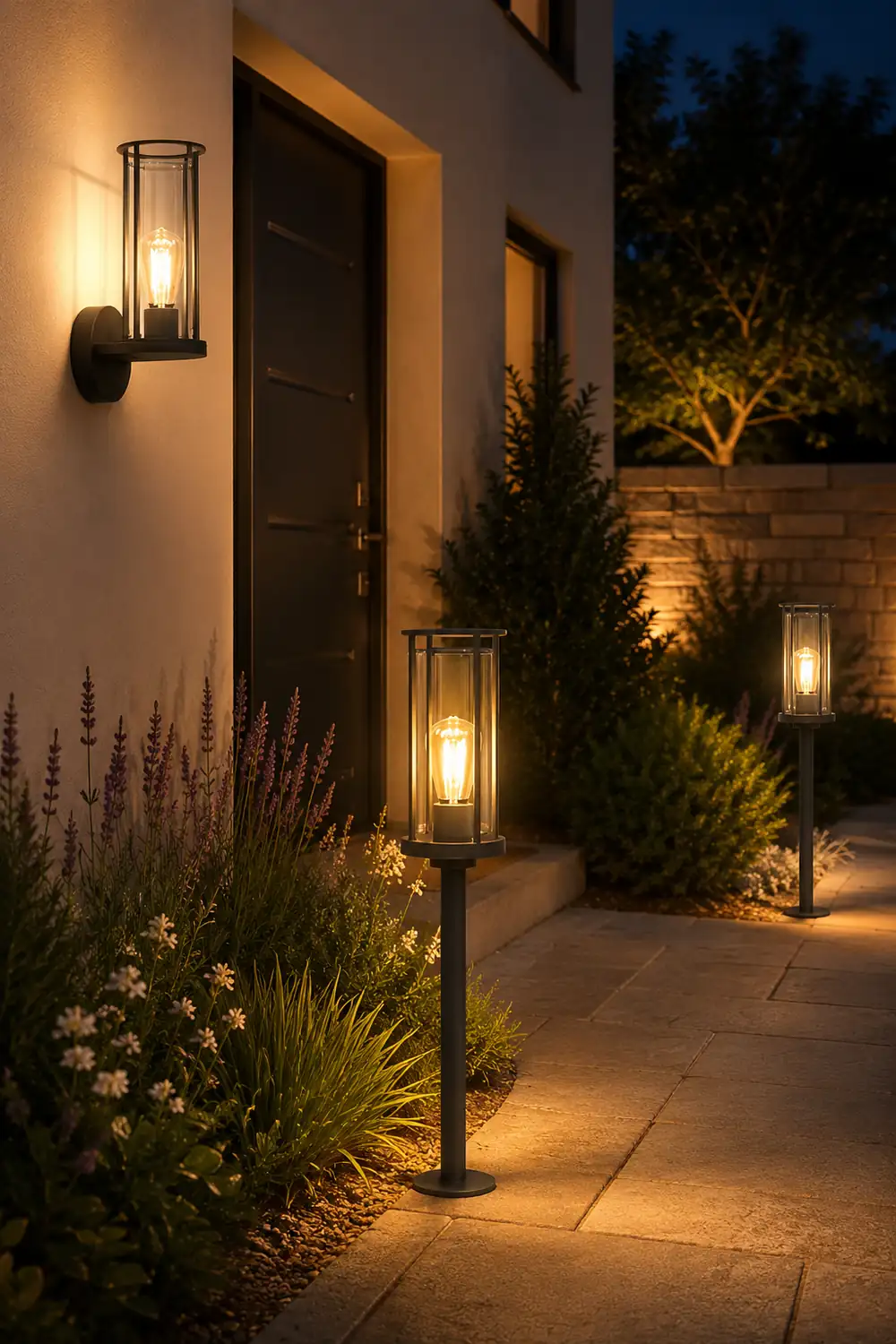 Minimalist Round Waterproof Retro Wall Lamp Outdoor Lawn Lights Path Lights - Lumpaz