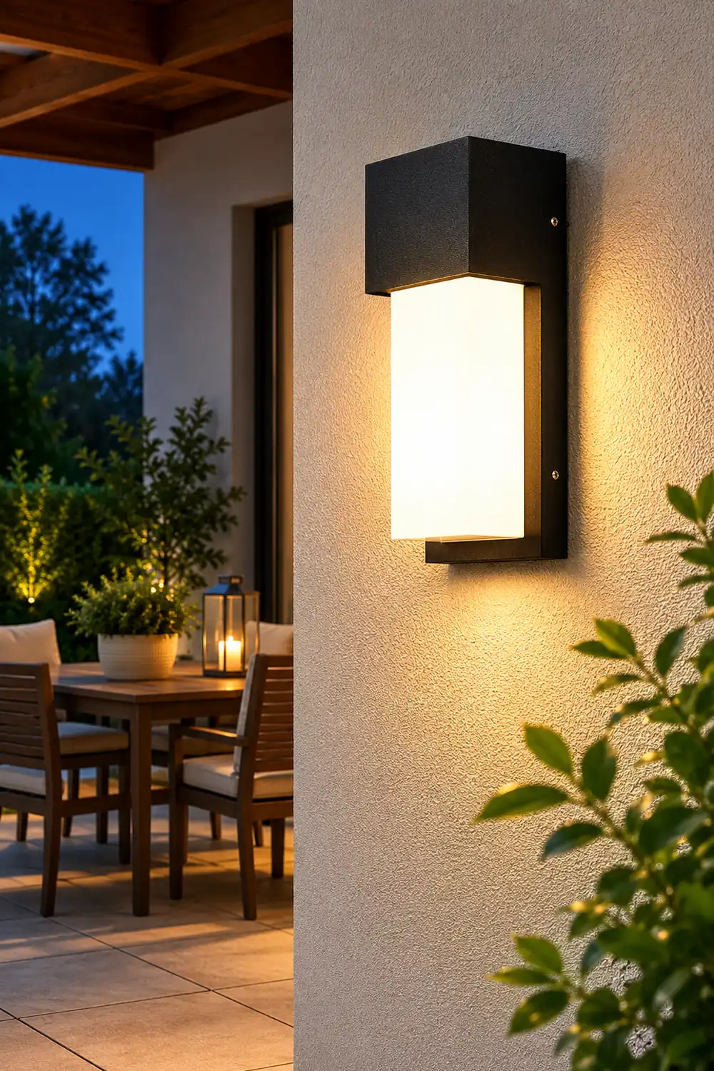 Rectangular Waterproof LED 10W Black Modern Outdoor Wall Light Fixture - Lumpaz
