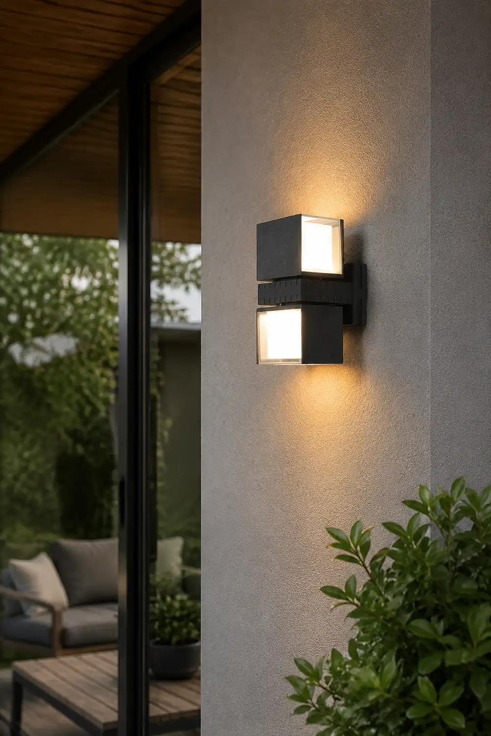 Adjustable Square Lamps Up And Down Lighting Black Outdoor Wall Lights - Lumpaz