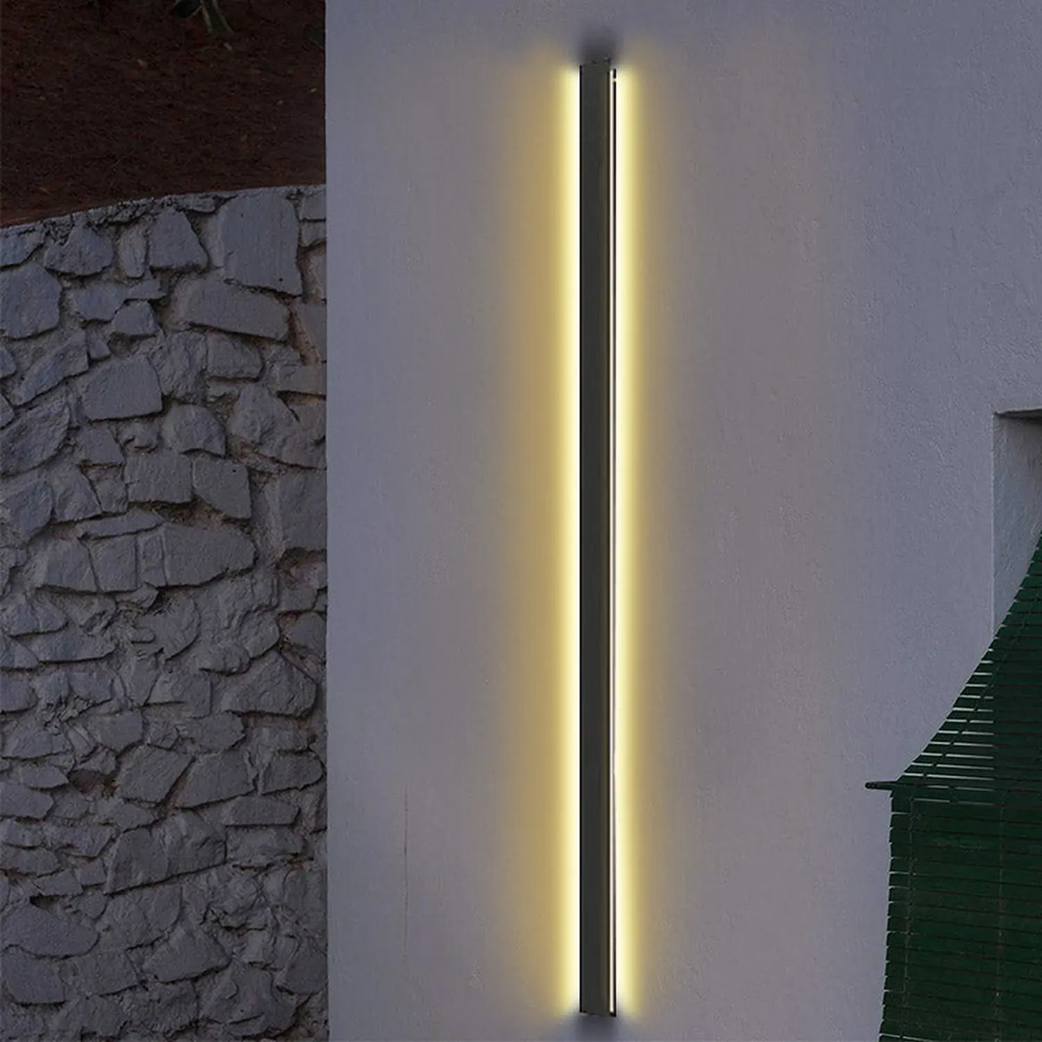 Long Strip LED Waterproof Black Minimalist Outdoor Wall Lights Exterior Lights - Lumpaz