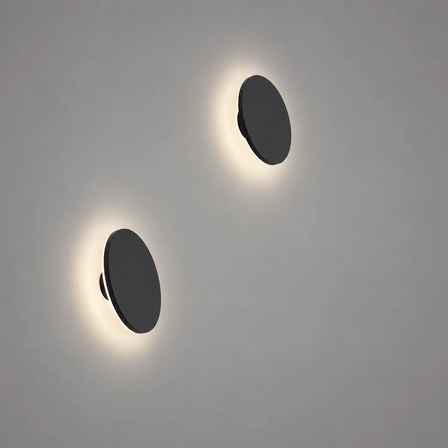 Flat Square Round LED Waterproof Black Modern Outdoor Wall Lights Wall Lamp - Lumpaz