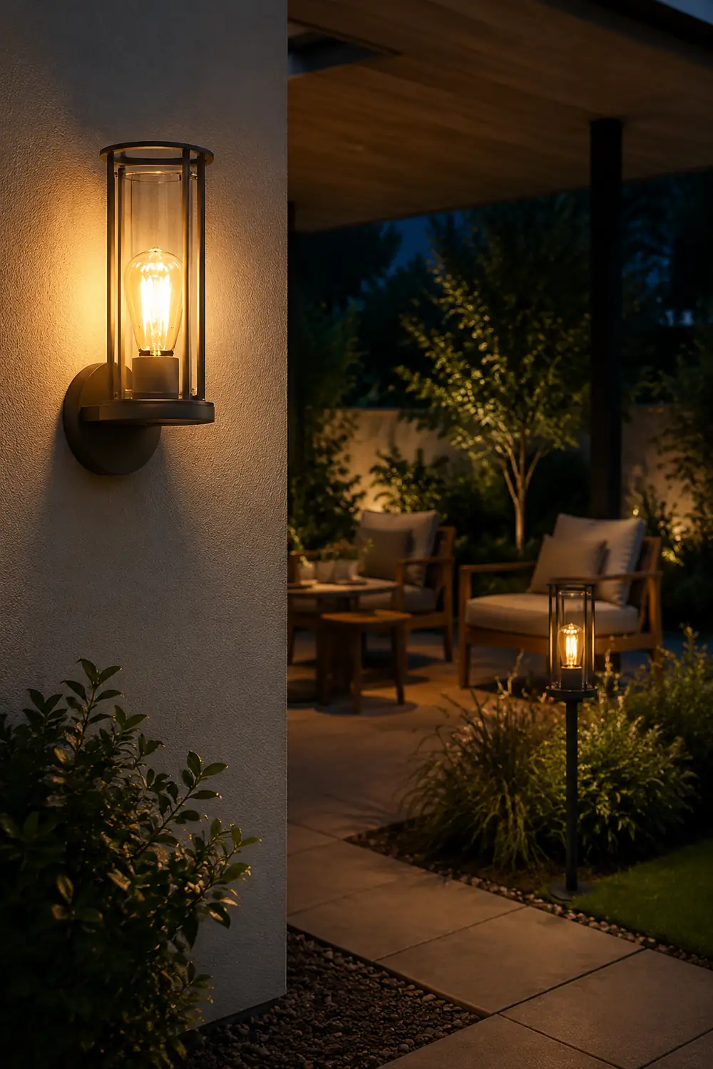 Minimalist Round Waterproof Retro Wall Lamp Outdoor Lawn Lights Path Lights - Lumpaz