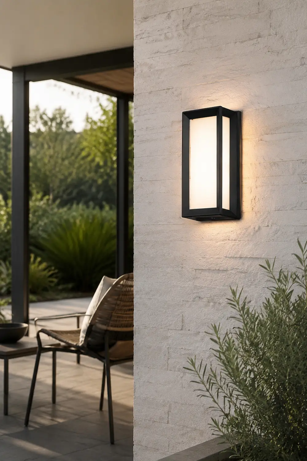 Unique Rectangular Frame Waterproof Black Modern Outdoor Wall Lights - Lumpaz