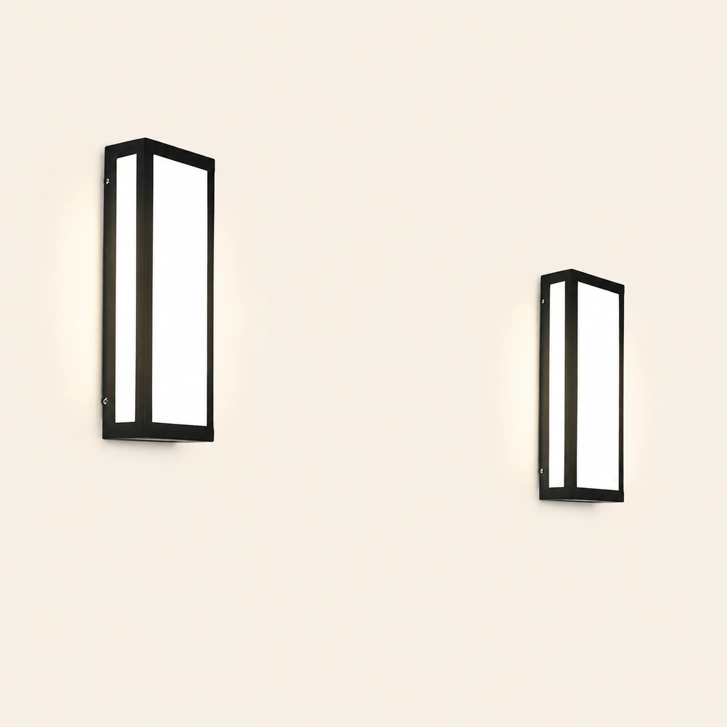Rectangular LED Waterproof Black Modern Outdoor Exterior Light Wall Lamp - Lumpaz