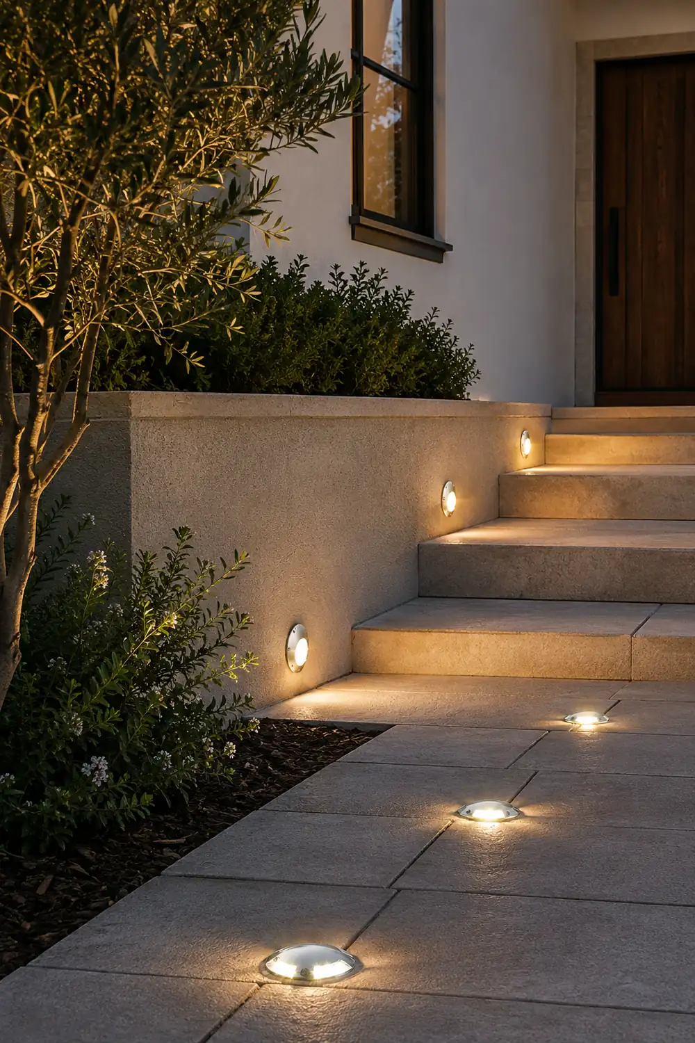 Round DC12V LED Waterproof Mdern Outdoor Step Lights Deck Stair Lights - Lumpaz