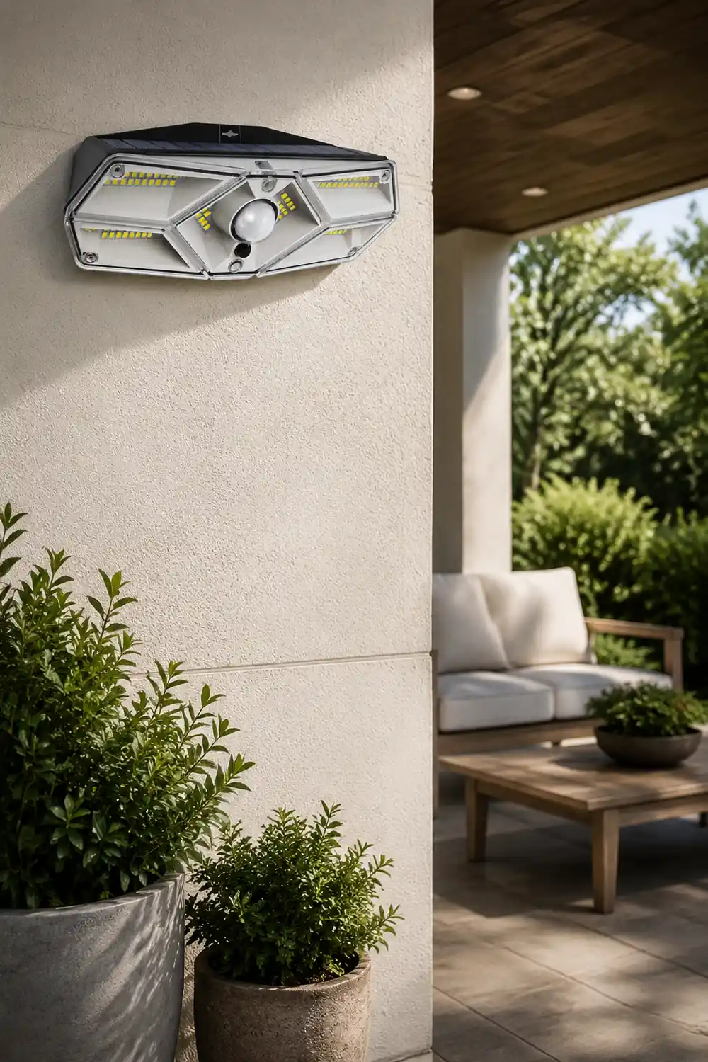 Solar Energy Wall Lamp Motion Sensor LED Outdoor Wall Sconces Lighting - Lumpaz