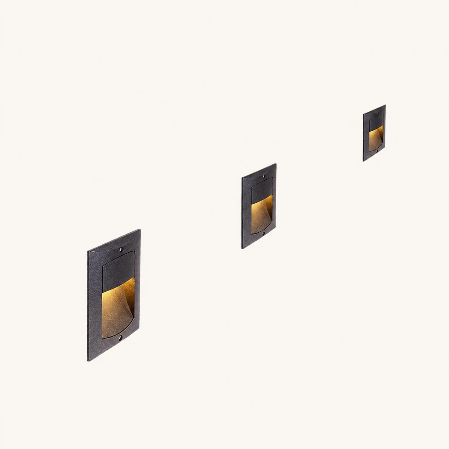 Rectangle Waterproof LED Black Modern Outdoor Step Lights Recessed Stair Sconces - Lumpaz