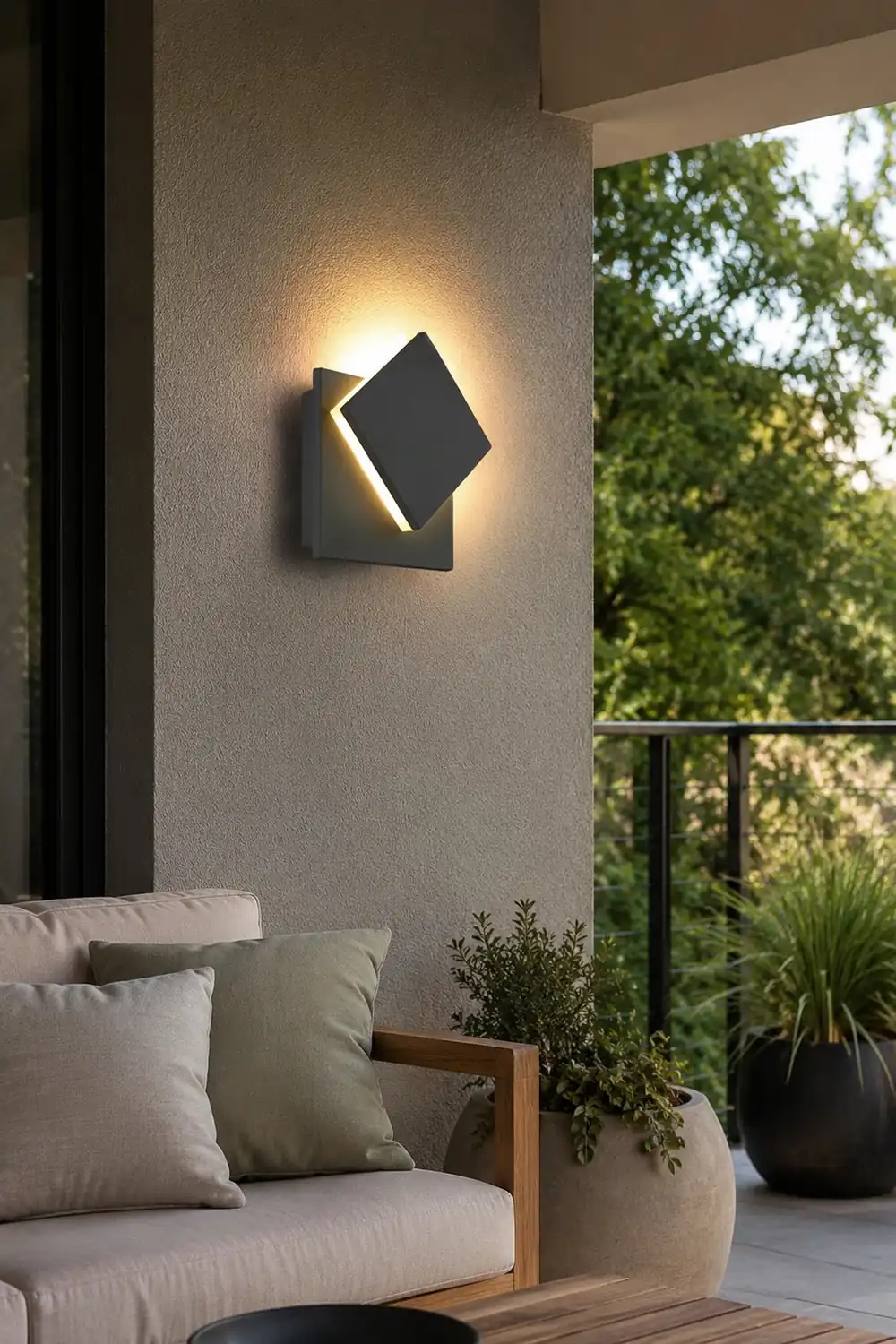 Adjustable Square Waterproof LED Black Modern Outdoor Wall Light Wall Lamp - Lumpaz