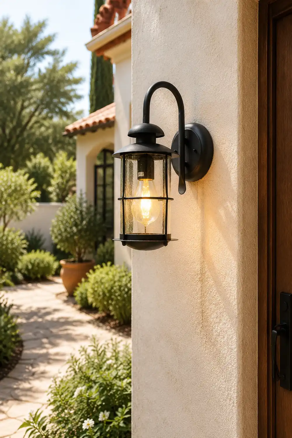 Creative Glass Waterproof LED Black Modern Plug in Wall Sconce Lighting - Lumpaz