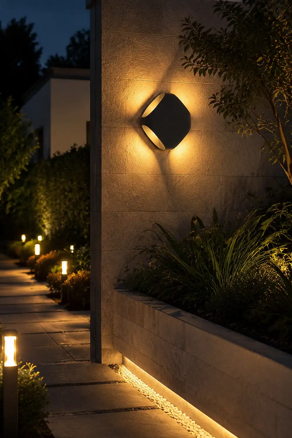 Square LED Waterproof Black Modern Outdoor Wall Lights Fence Post Lights - Lumpaz