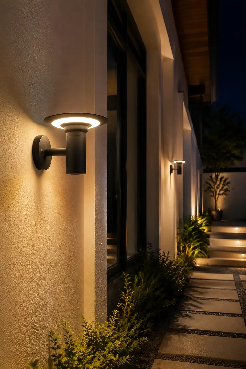 Round UFO-shaped LED Waterproof Solar Modern Outdoor Sconces Wall Lamp - Lumpaz