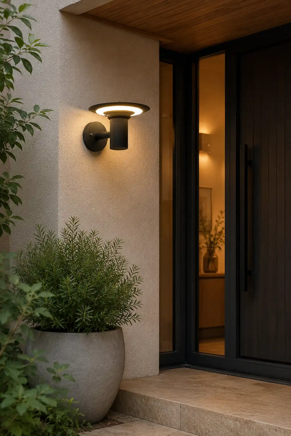 Round UFO-shaped LED Waterproof Solar Modern Outdoor Sconces Wall Lamp - Lumpaz
