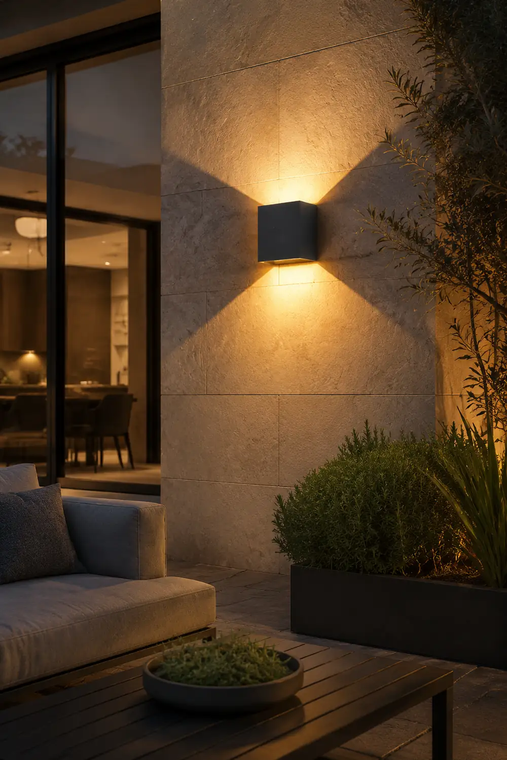 Waterproof Square LED up and down Lighting Modern Outdoor Wall Lights - Lumpaz