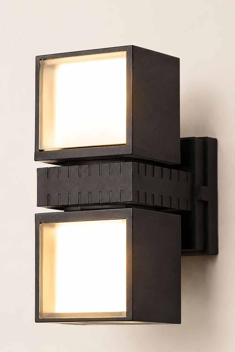 Adjustable Square Lamps Up And Down Lighting Black Outdoor Wall Lights - Lumpaz