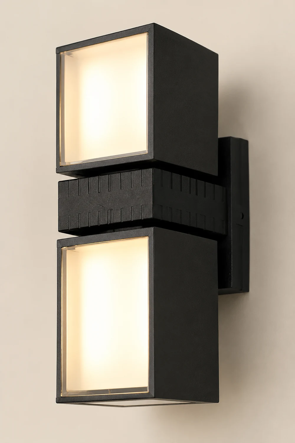 Adjustable Square Lamps Up And Down Lighting Black Outdoor Wall Lights - Lumpaz
