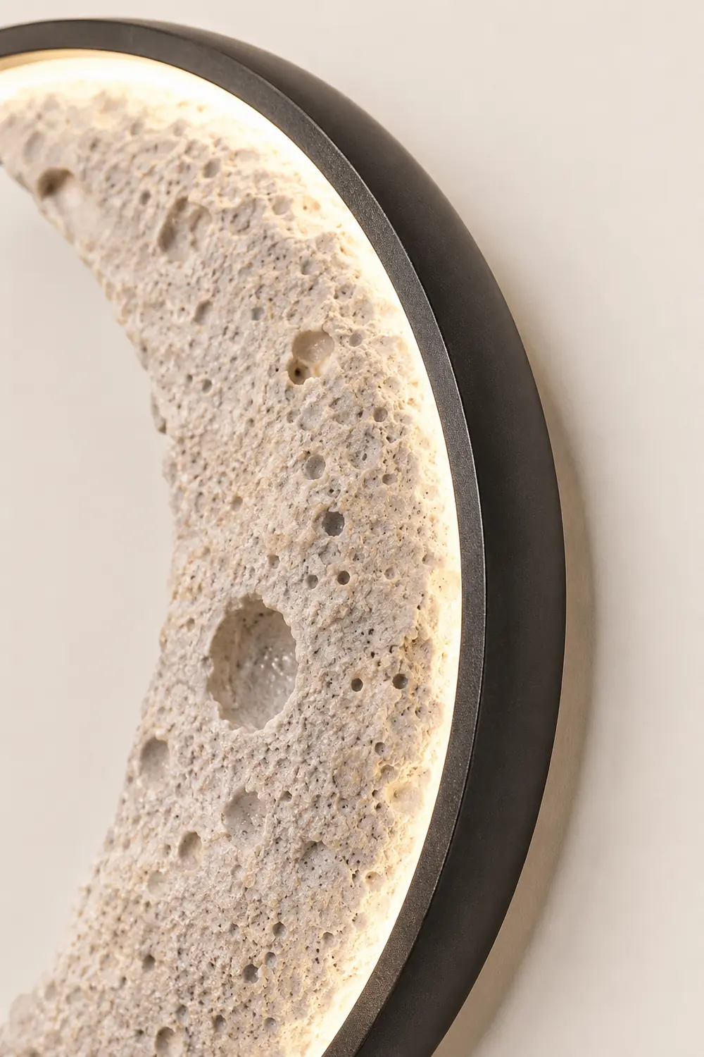 Round Creative Moon Resin Lunar Texture Waterproof Outdoor Wall Lights - Lumpaz